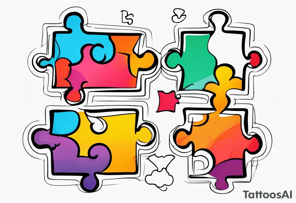 2 Puzzle pieces tattoo idea