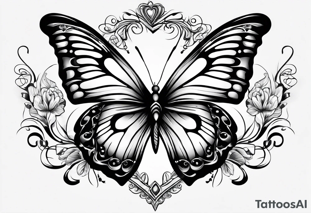 butterfly makes a heart tattoo idea