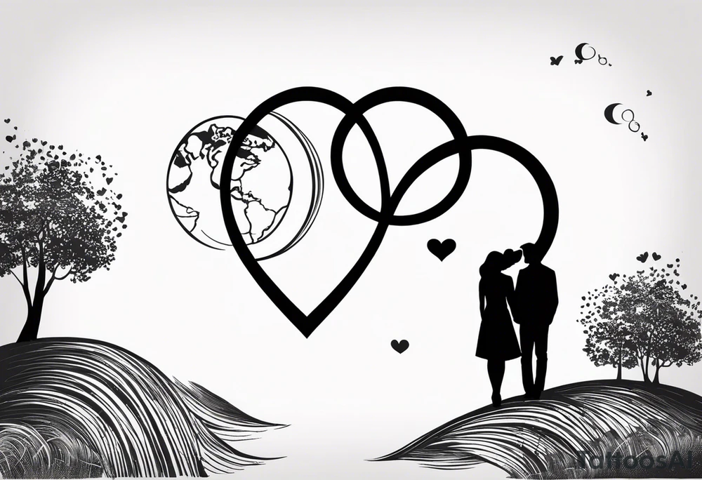 Combine infinity symbol and the earth in to a love couple tattoo tattoo idea