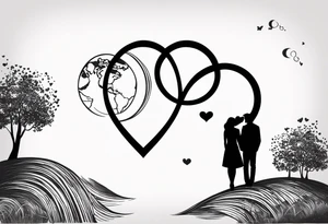 Combine infinity symbol and the earth in to a love couple tattoo tattoo idea