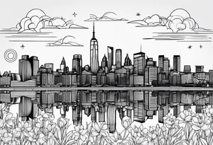 Brooklyn skyline outline tattoo idea