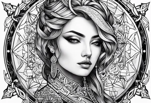 Geometric oroborus tattoo idea