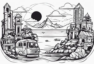 Lost city with new life tattoo idea