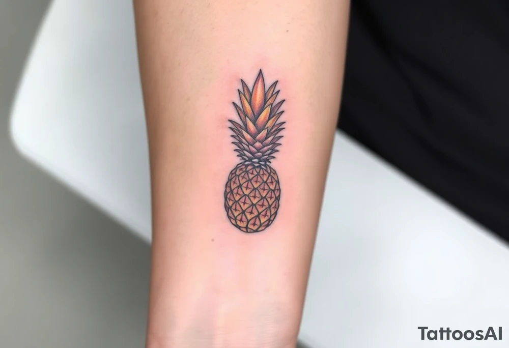 upside-down pineapple tattoo idea