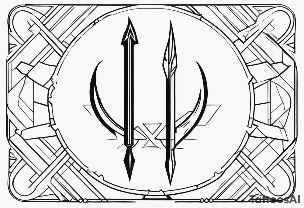Ancient spartan spear symbol tattoo tattoo idea