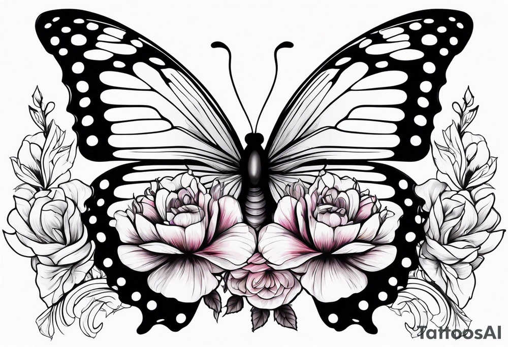 Must contain peace be still, flowers, butterflies, bold tattoo idea