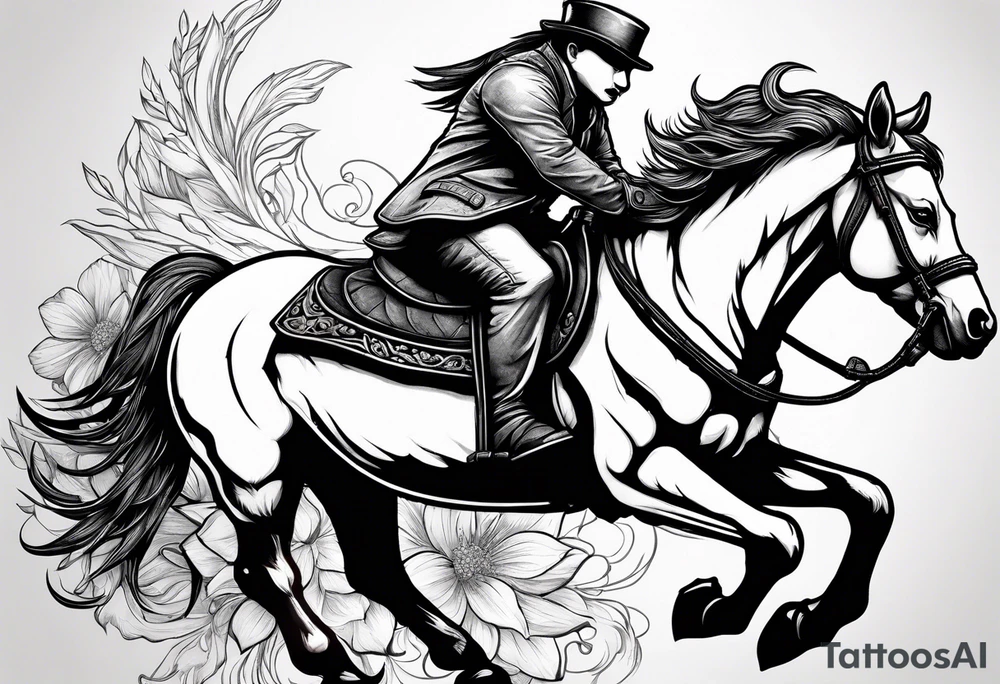 panda riding a horse tattoo idea