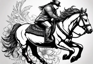 panda riding a horse tattoo idea