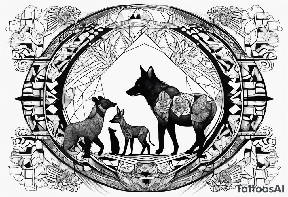 family in one animal tattoo idea