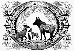 family in one animal tattoo idea