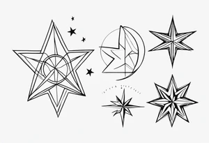 3 stages of a star tattoo idea