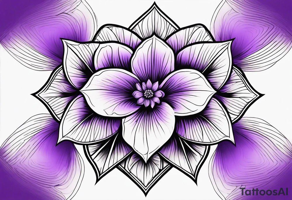 violet flower tattoo idea