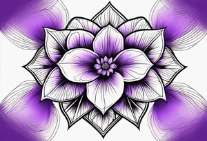 violet flower tattoo idea