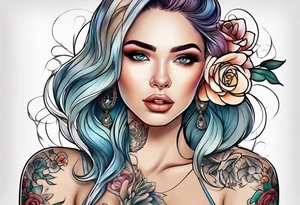 Female outline tattoo idea