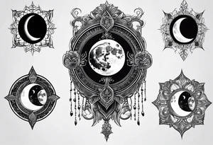 Three moon phases, Satan symbol, tattoo idea