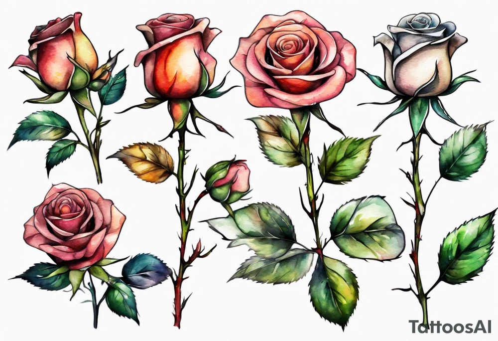 Single Rose with stem tattoo idea