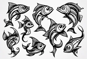 Fish hooks tattoo idea