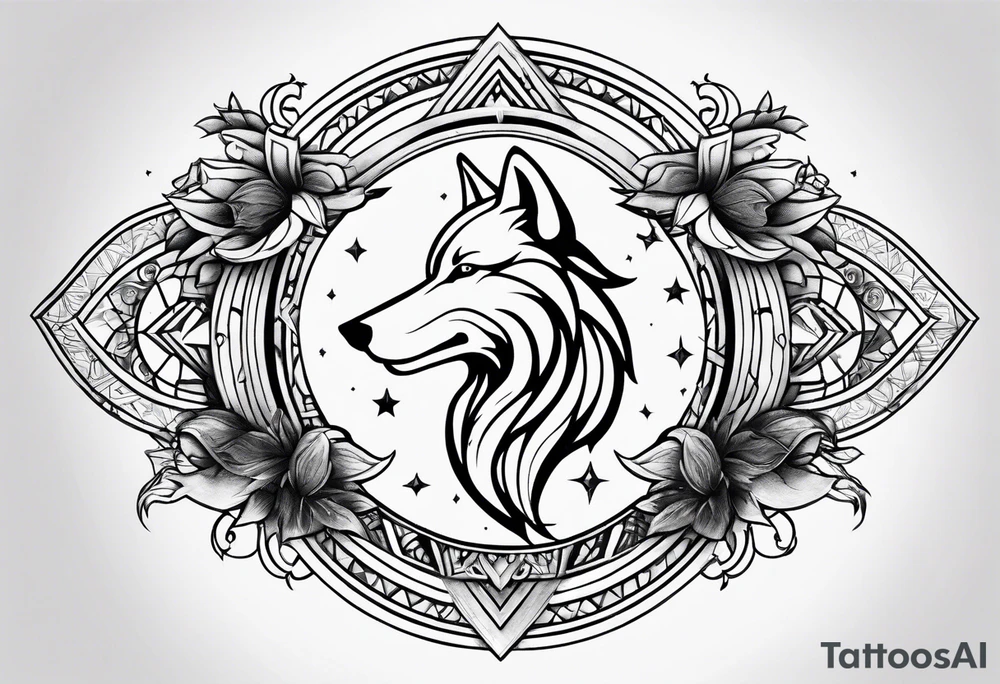 strength, pisces, small, nuanced, wolf, cute tattoo idea