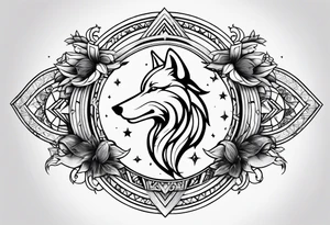 strength, pisces, small, nuanced, wolf, cute tattoo idea