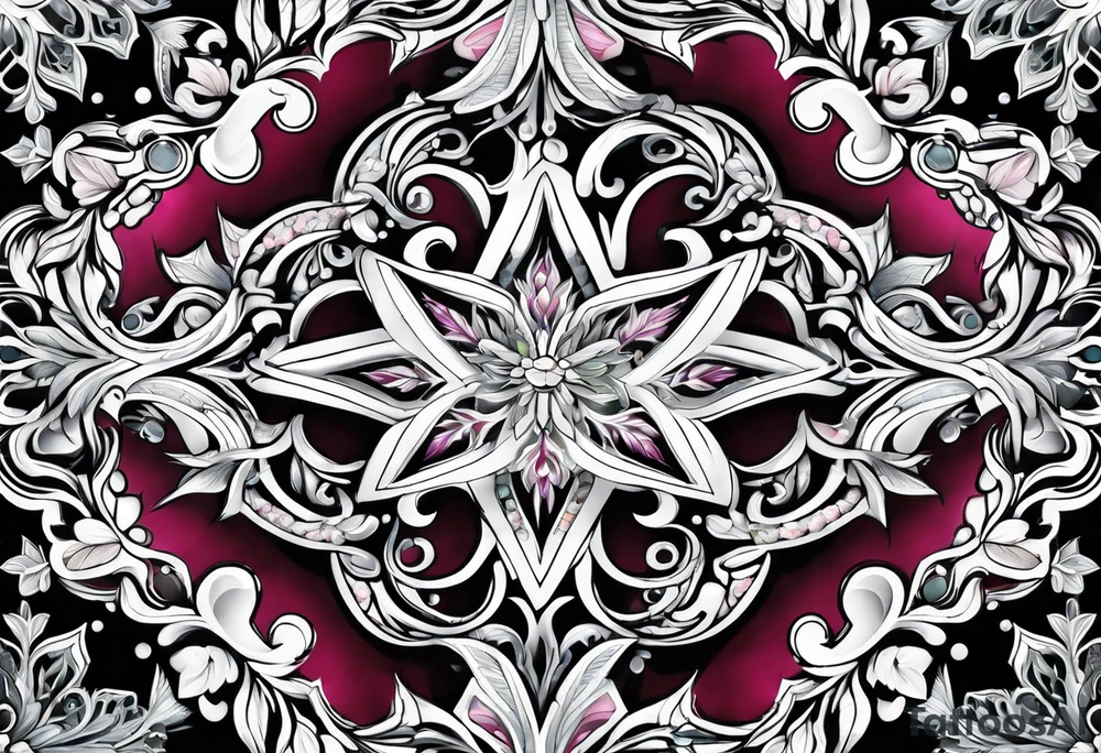 snowflake , flower tattoo idea