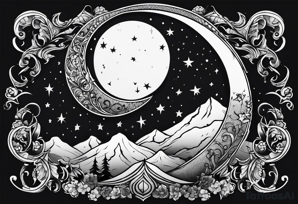 crescent moon tattoo idea