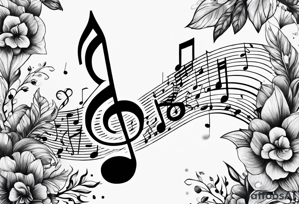 A music note in nature tattoo idea