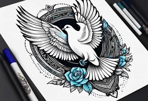 vintage dove tattoo idea