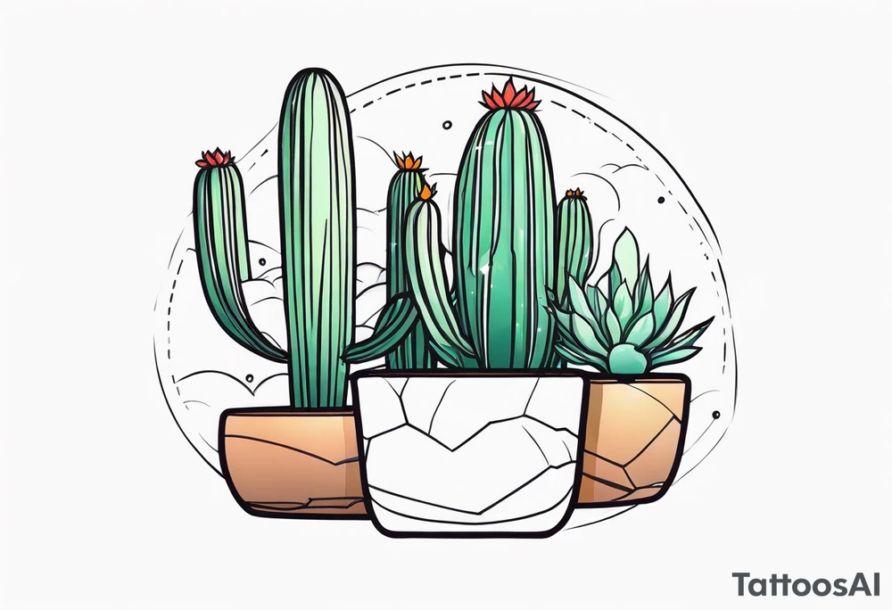 Ghost cactus tattoo idea