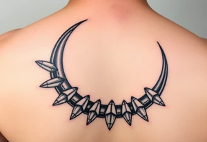 waxing crescent, bullets, music tattoo idea