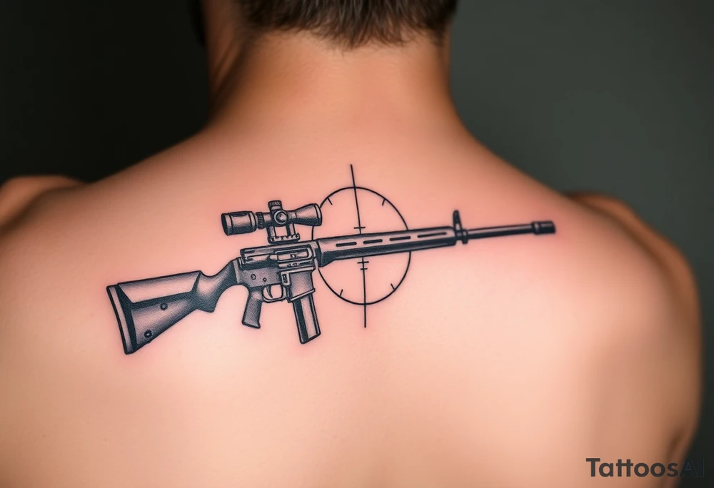 2d tattoo of sniper crosshairs tattoo idea