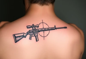 2d tattoo of sniper crosshairs tattoo idea