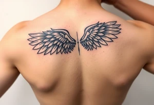 Forearm “gold” kintsugi wing tattoo idea