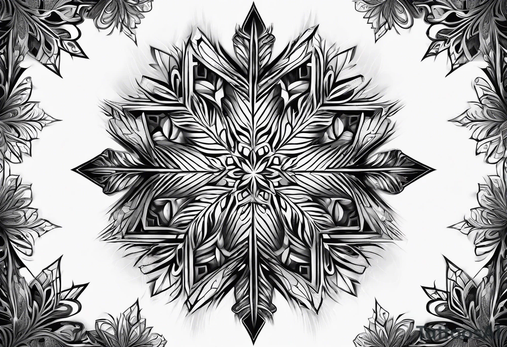 Fractal snowflake masculine tattoo idea