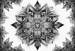 Fractal snowflake masculine tattoo idea