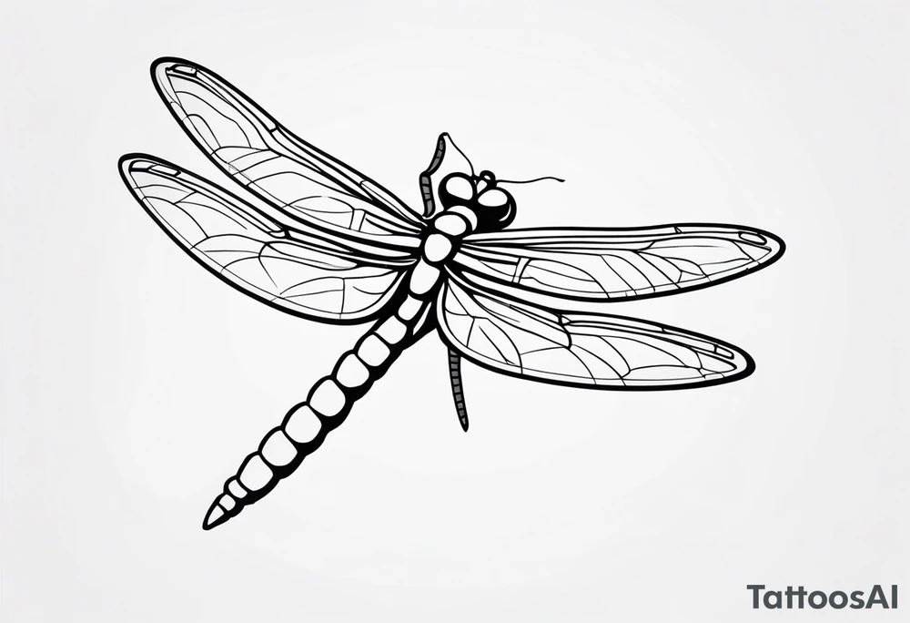 Small simple dragonfly tattoo idea