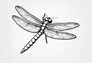 Small simple dragonfly tattoo idea