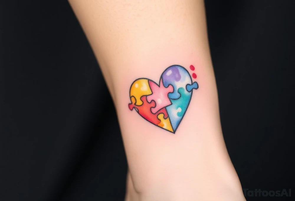 autism heart puzzle shape symbol tattoo idea