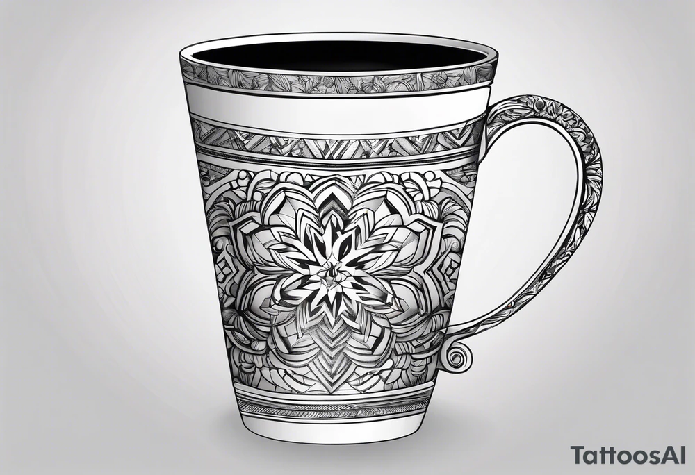 20 oz cup Christmas motif with a blank spot to engrave a name in the middle tattoo idea