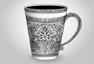 20 oz cup Christmas motif with a blank spot to engrave a name in the middle tattoo idea