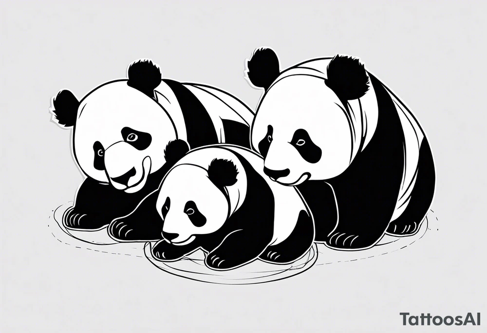 panda family tattoo idea