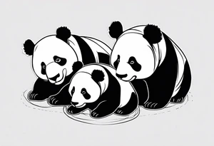 panda family tattoo idea