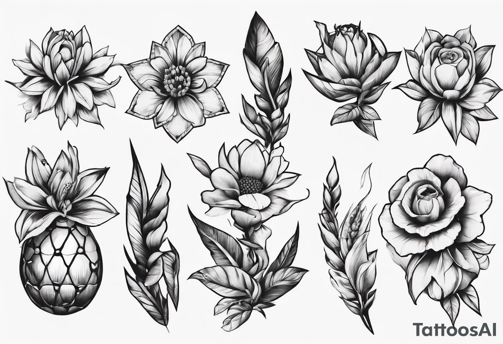 Grenade flower tattoo idea