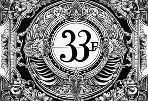 The numbers 333 with the word guidance underneath and the initials JJF; tattoo idea