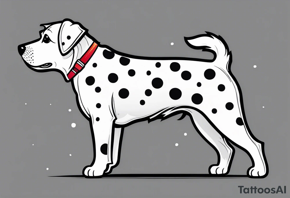 white and black spotted 
mountain terrier named buddy tattoo idea