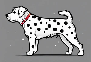 white and black spotted 
mountain terrier named buddy tattoo idea