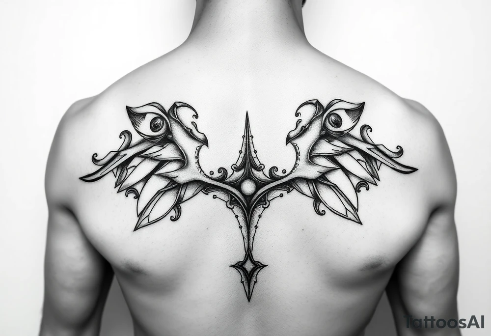 a men's belly tattoo that highlights a navel piercing tattoo idea