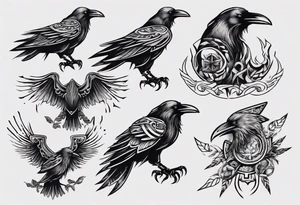nordic style raven tattoo idea