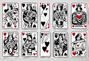 one queen of hearts card tattoo idea