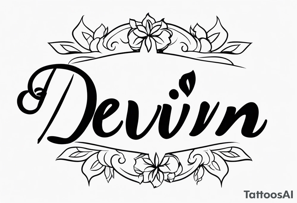 devin name tattoo dainty and feminine tattoo idea