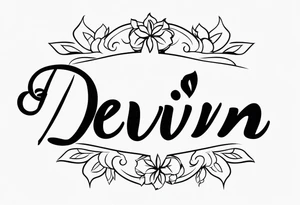devin name tattoo dainty and feminine tattoo idea